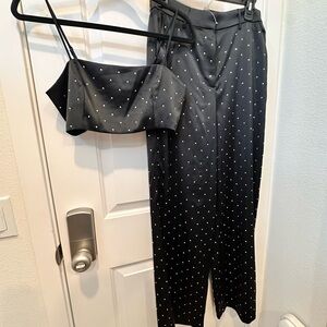 House of Harlow 1960- Black sparkle women's set